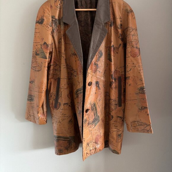 Vintage Printed Collage Leather Jacket - Picture 3 of 16